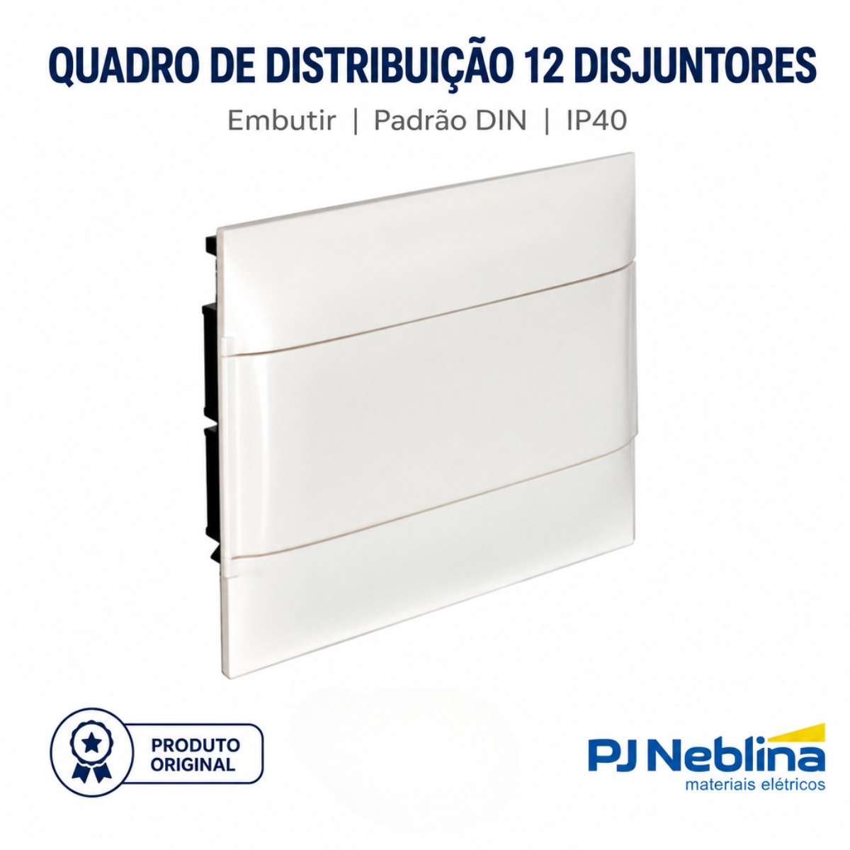 Quadro Distribuição Embutir 328X235X102Mm 12 Disjuntores Branco 135001 - Cemar