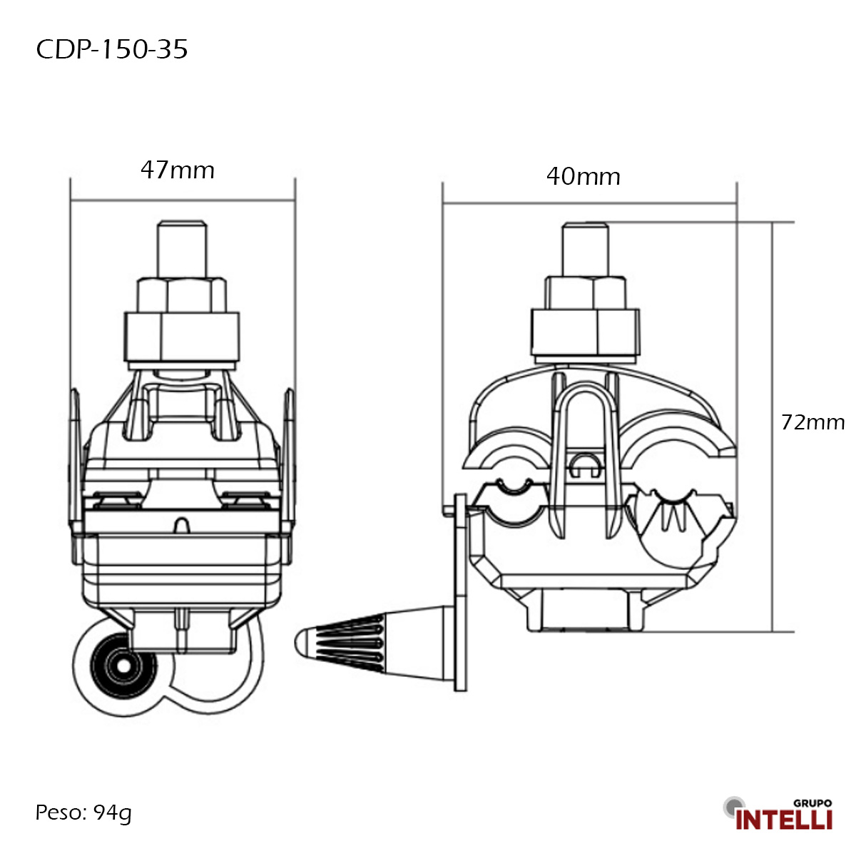 Conector Derivação Polímero Perfurante Principal 10-150Mm Cdp 79073 Intelli
