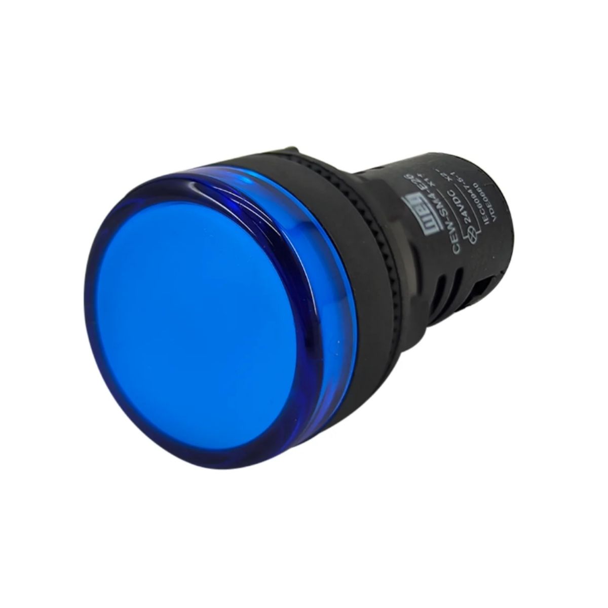 Sinaleiro Monobloco Faceado Redondo 22 mm 24Vca/Cc Plástico Led Azul Plástico Preto Ip54 - Weg