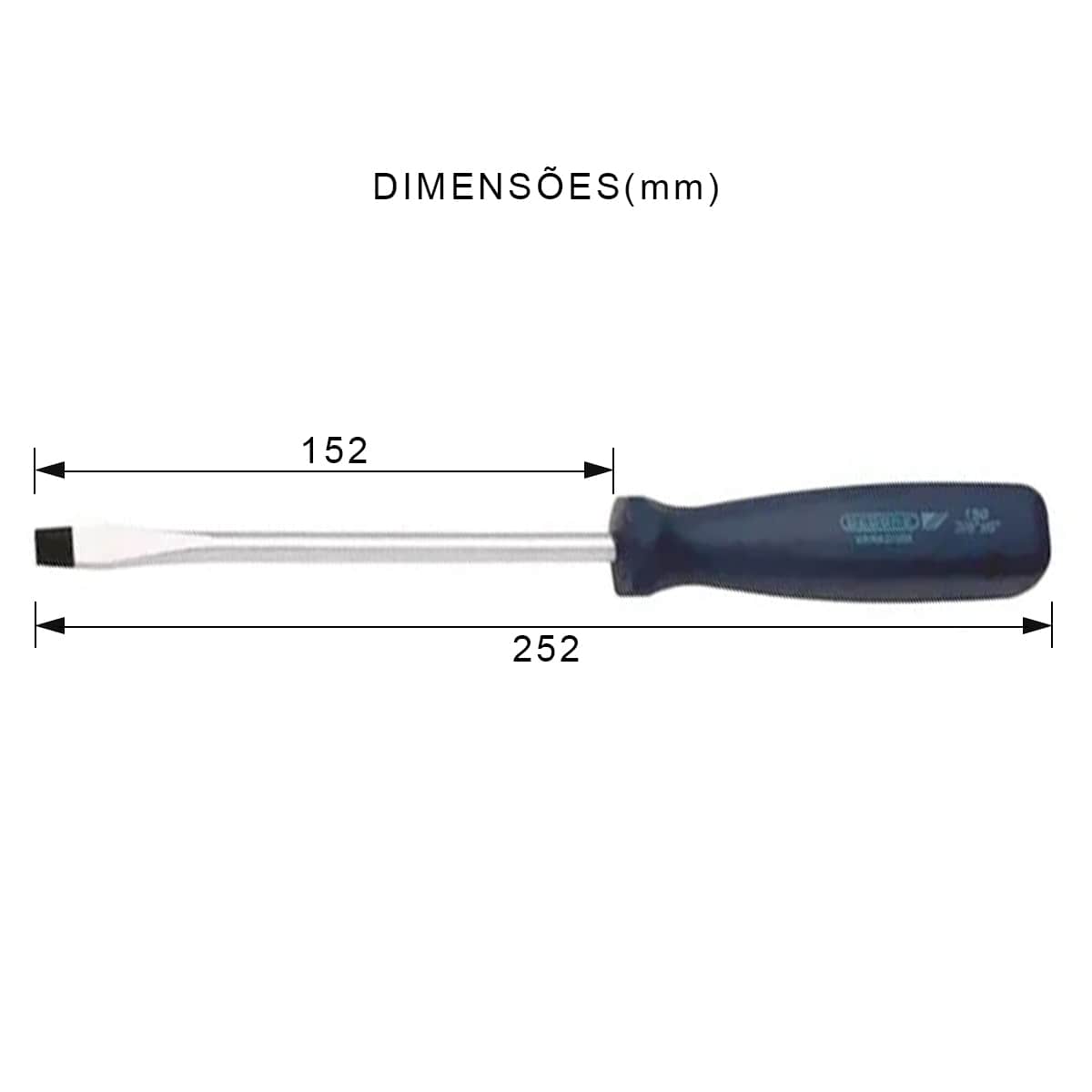 Chave Fenda Simples 3/16X6 Polegadas 4X150Mm Cabo Ergonômico Azul Auto Serviço 036.032 - Gedore