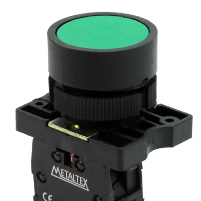 Pulsador Faceado 22mm Plástico Verde 1Na - Metaltex