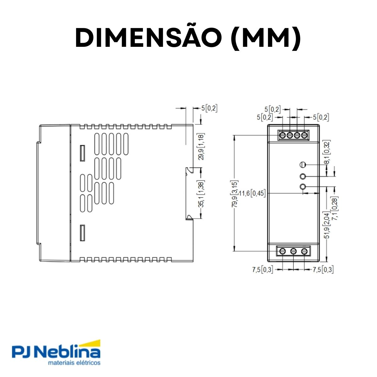 Fonte Alimentação Chaveada 30W 1,3A 100-240V 24Vcc 50/60Hz - Weg