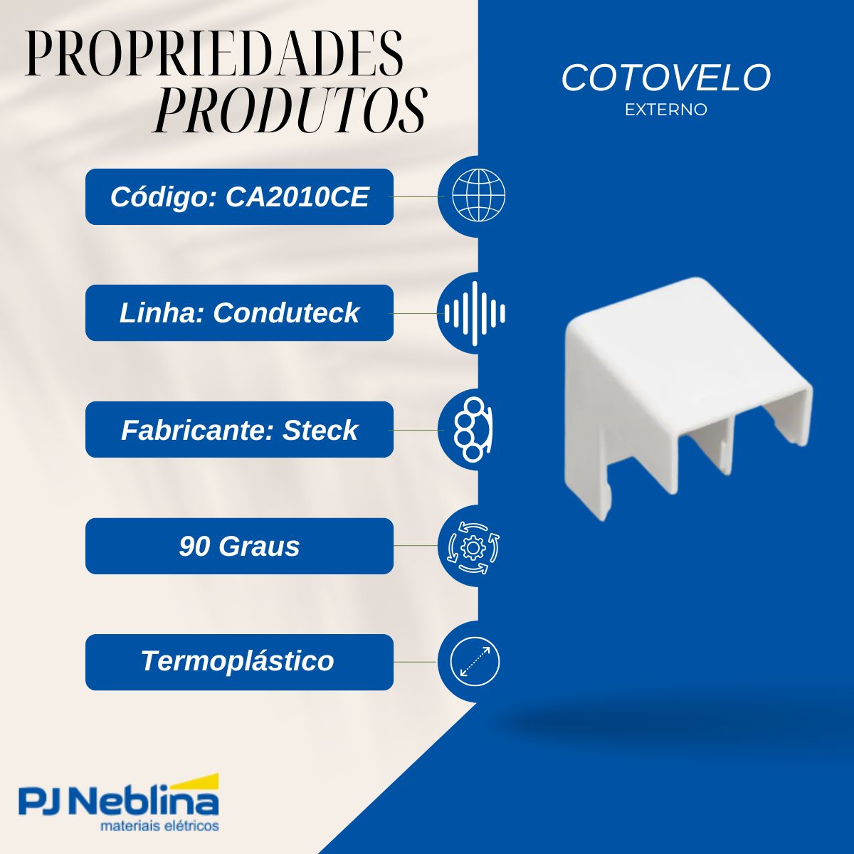 Cotovelo Externo Conduteck 20X10 - Steck