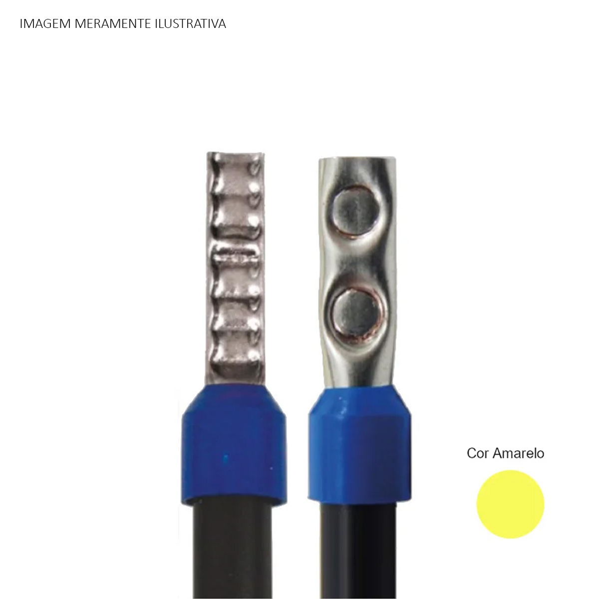 Terminal Tubular (Ilhos) 6,00Mm (10Awg) Pre-Isolado Amarelo 1005 Intelli
