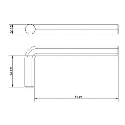 Chave Hexagonal Allen Tipo L 14mm - Tramontina