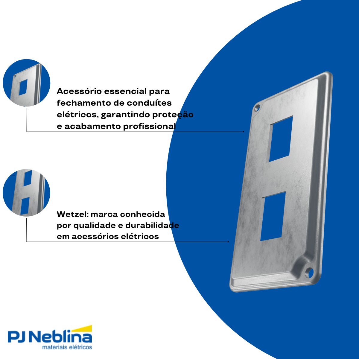 Tampa Condulete 2 Tom Rj11/Rj45 Alumínio 1Pol S/Pintura S/Vedação - Wetzel