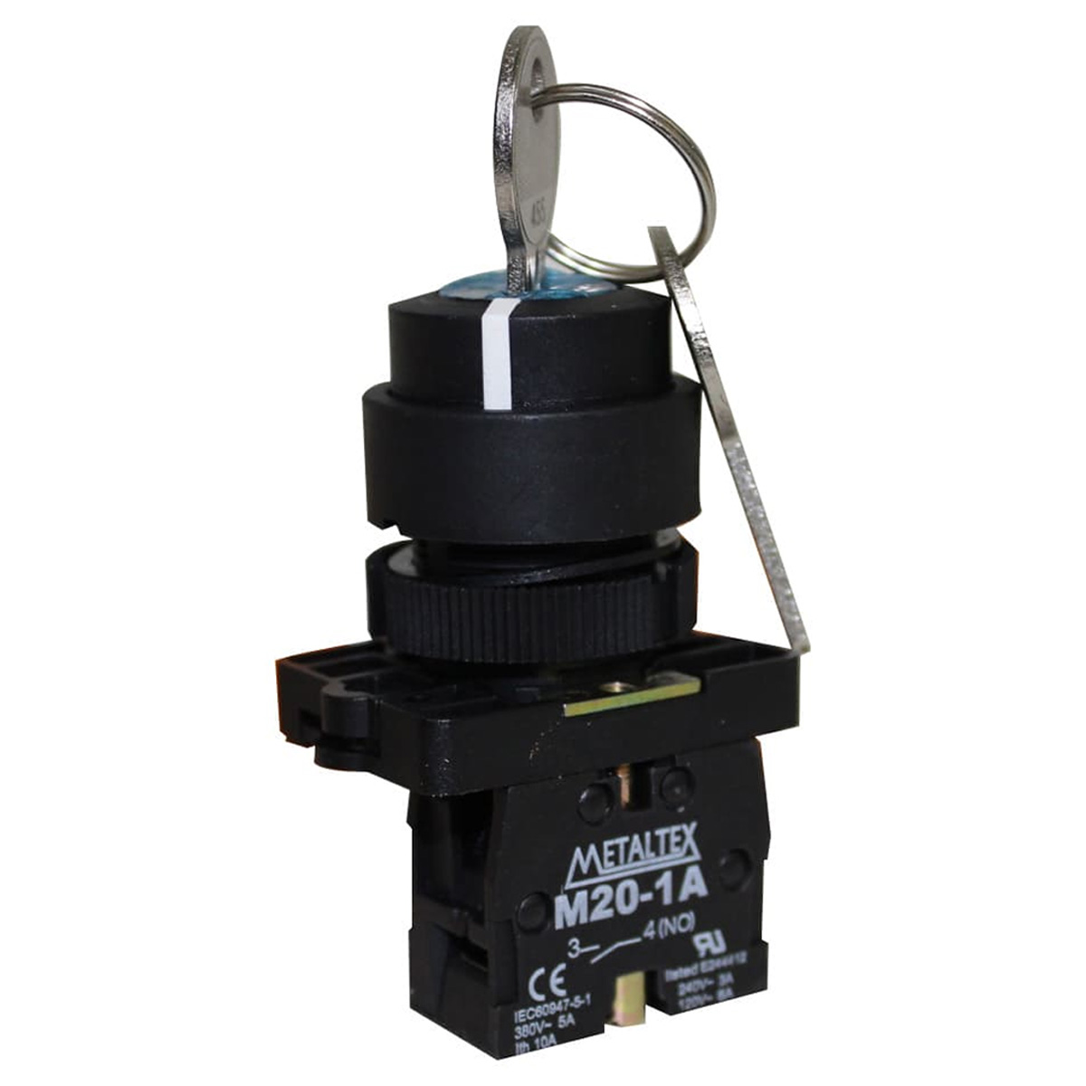 Chave Seletora Plástico 22Mm 2 Posições Fixas 1Na 90G Com Chave - Metaltex