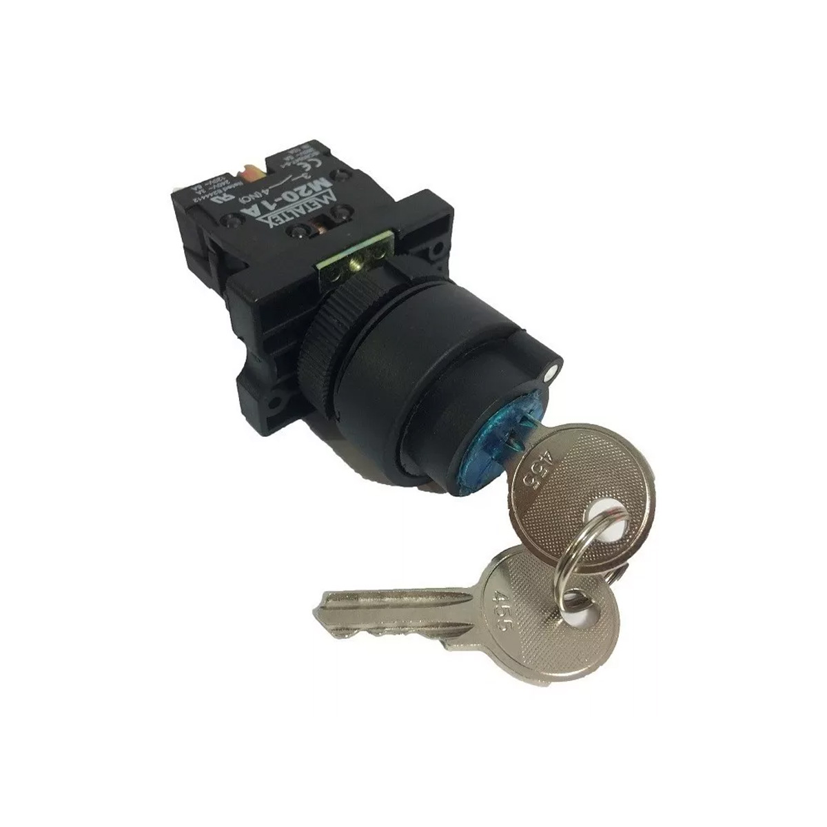 Chave Seletora Plástico 22Mm 2 Posições Fixas 1Na 90G Com Chave - Metaltex