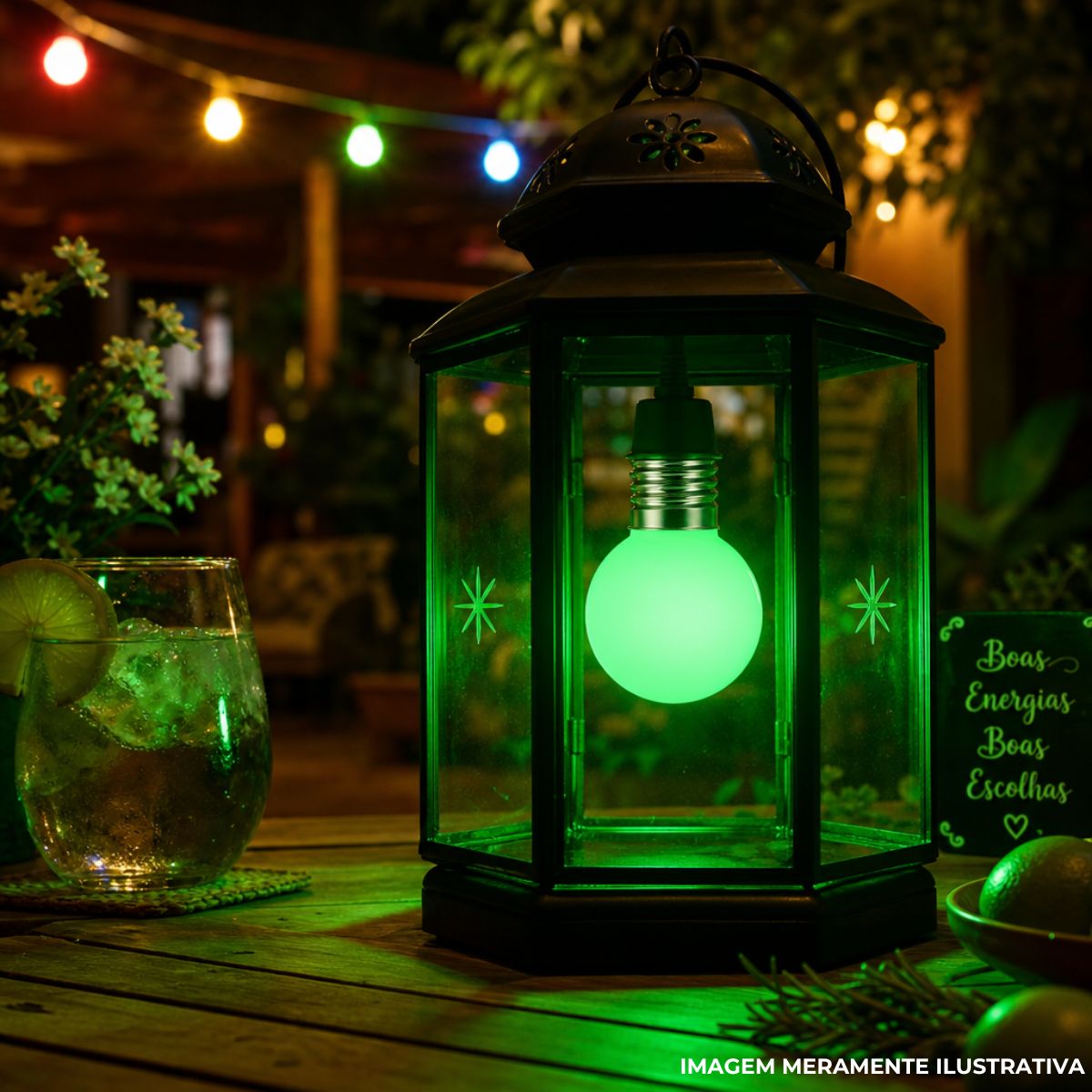 Lâmpada Led Bolinha G45 3W Bivolt E27 Verde - Ourolux