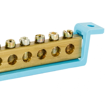 Barramento Neutro Com 8 Terminais 89mm Azul - Steck