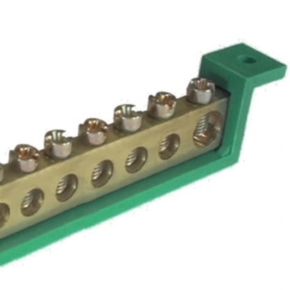 Barramento Elétrico Terra 8 Furos 25mm 80A Sbt8 Verde - Steck