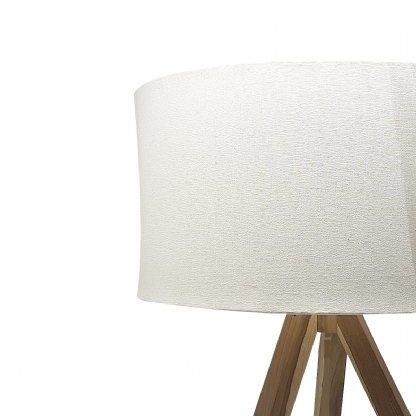 Luminária Mesa Redonda Branco 40W E27 Cúpula Tecido Branco - Arteluce