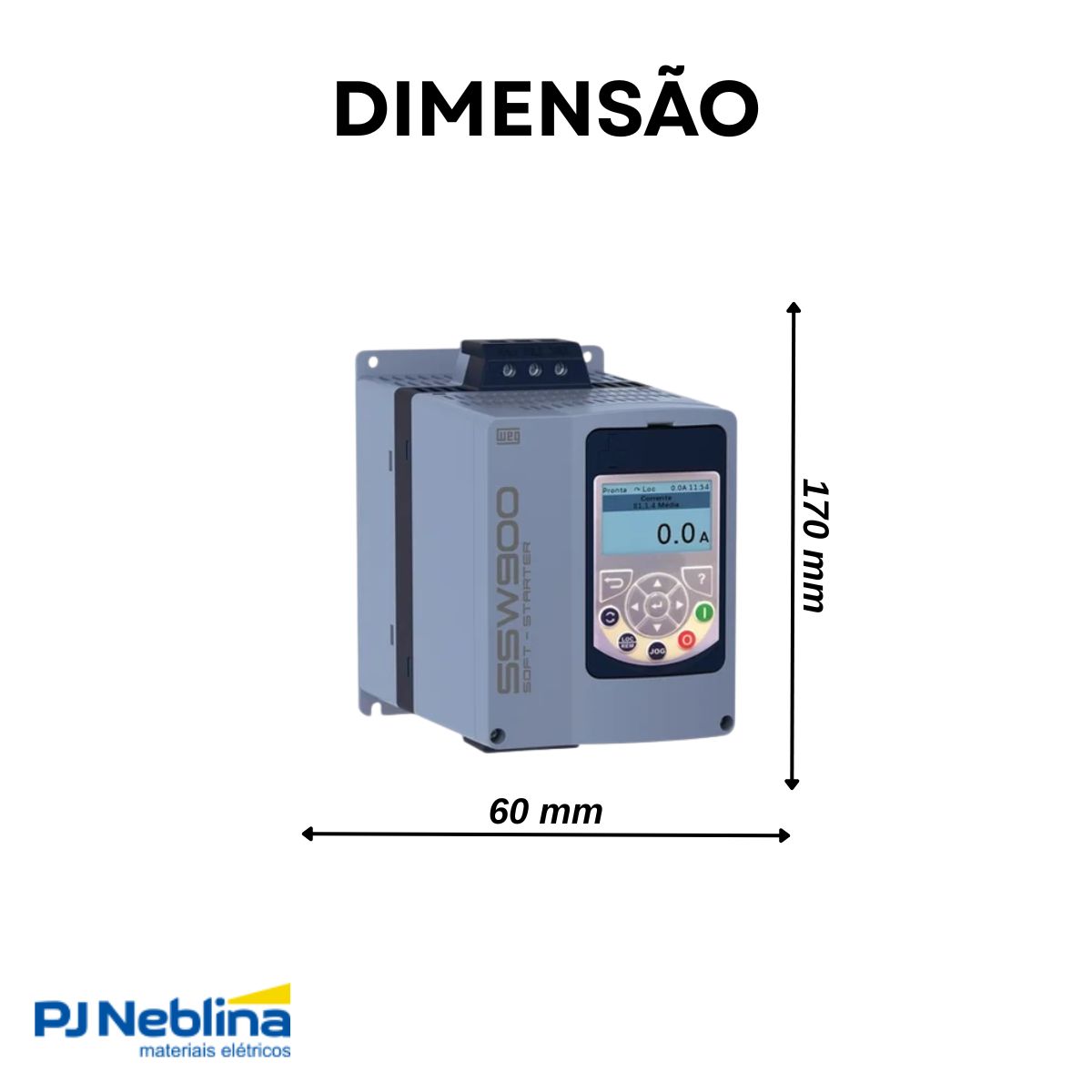 Chave Partida Softstarter Trifásico 17A 220-575V 11Kw Ip20 - Weg