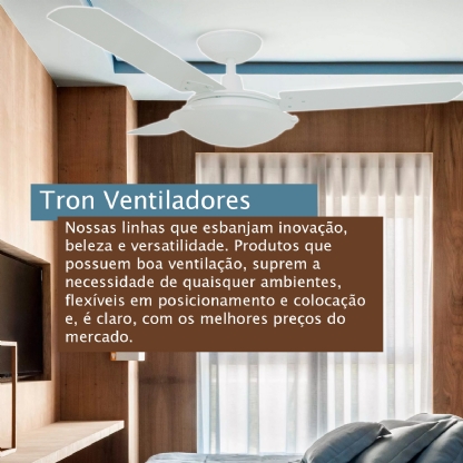Ventilador Teto Citrino 110/127V 130W Branco - Tron Ventiladores