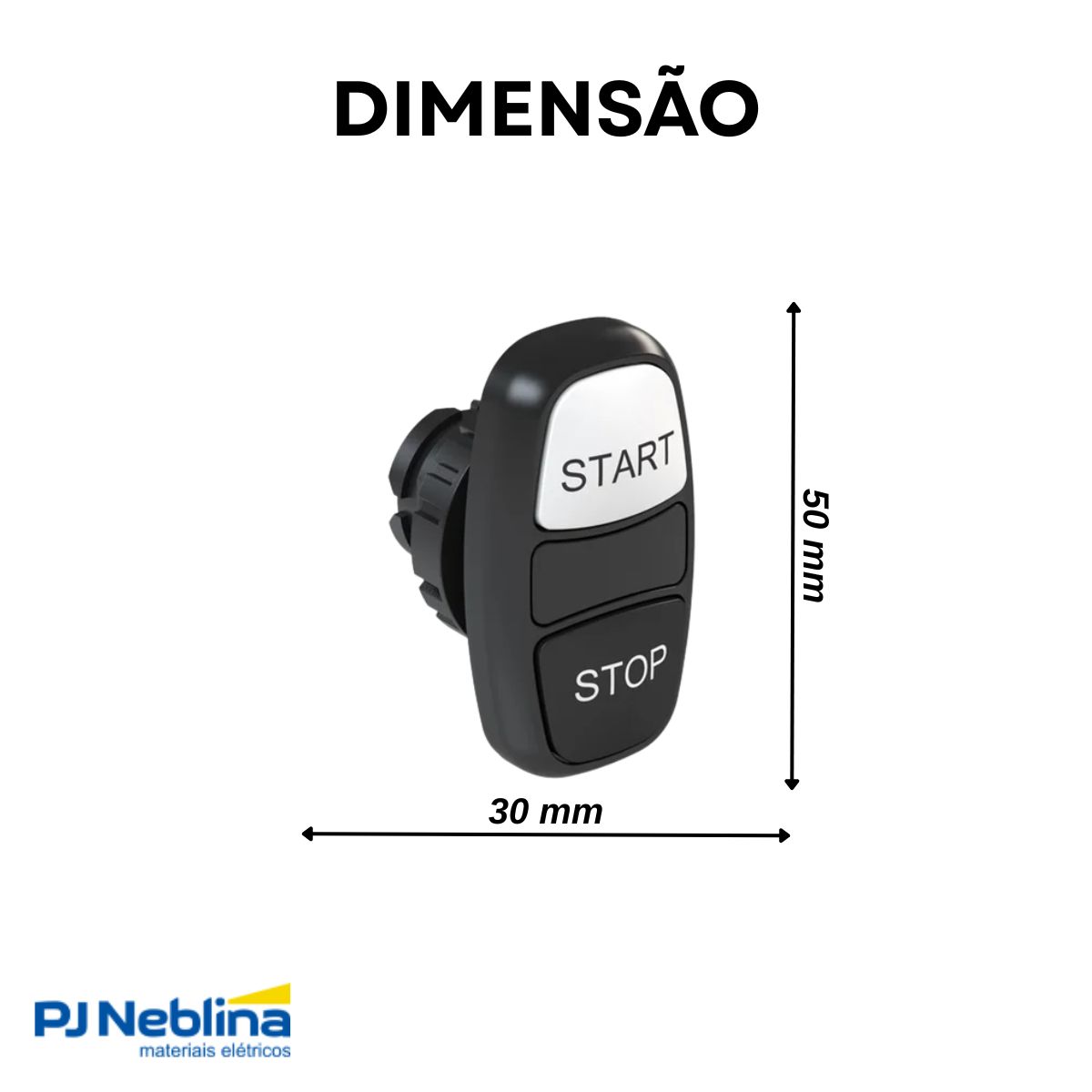 Botão Comando Duplo Pulsador Faceado Redondo 22 mm Plástico Pt/Bc (Start/Stop) - Weg
