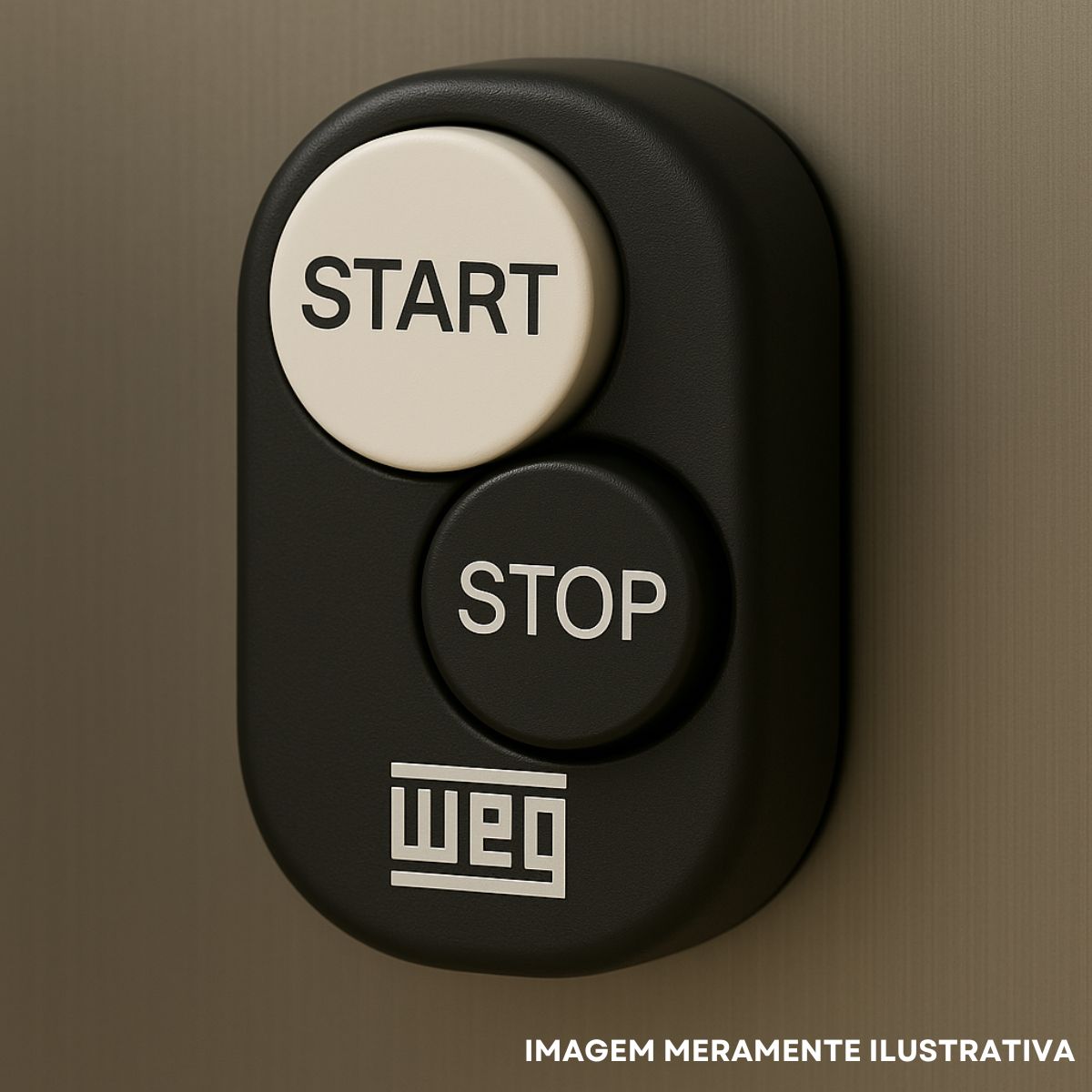Botão Comando Duplo Pulsador Faceado Redondo 22 mm Plástico Pt/Bc (Start/Stop) - Weg
