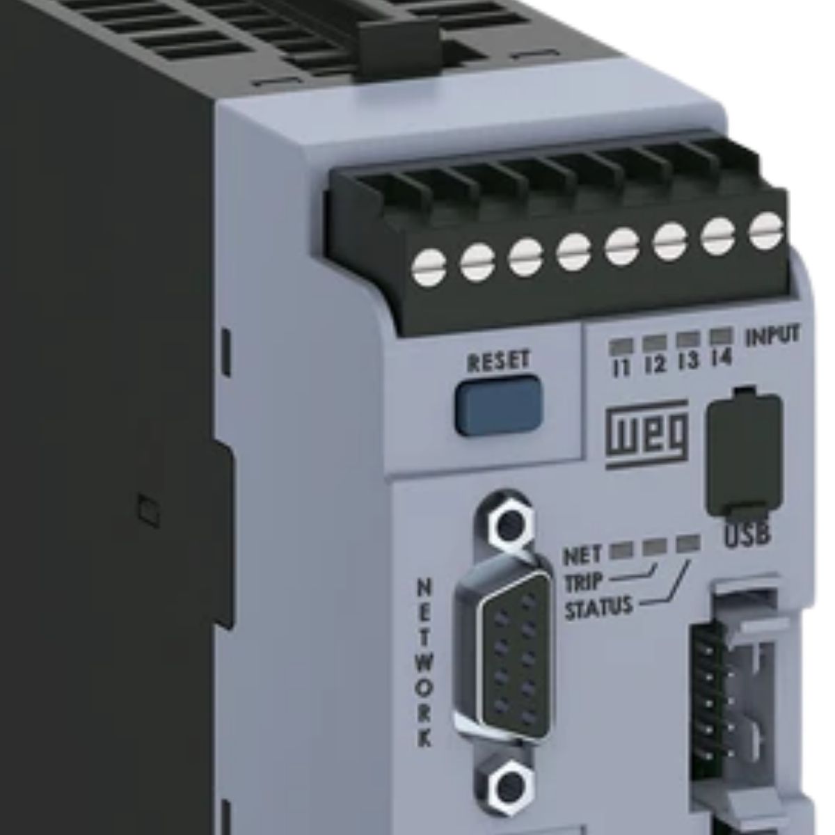 Relé Inteligente Devicenet Gerenciar Motor Entrada 4 Dig 24Vcc-6 Ethernet Prot Els Sensor Fuga Terra 110-240Vca/Cc - Weg