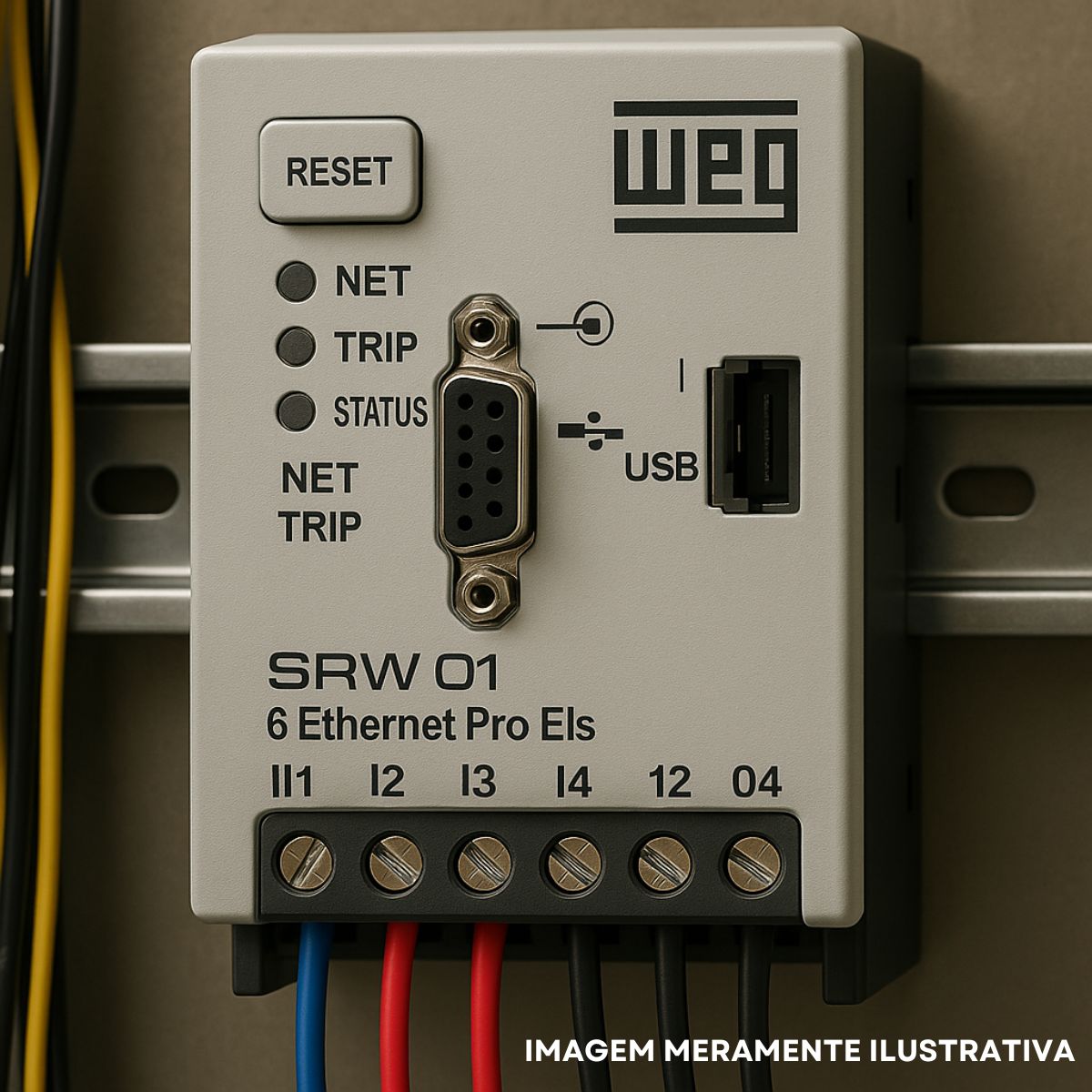 Relé Inteligente Devicenet Gerenciar Motor Entrada 4 Dig 24Vcc-6 Ethernet Prot Els Sensor Fuga Terra 110-240Vca/Cc - Weg