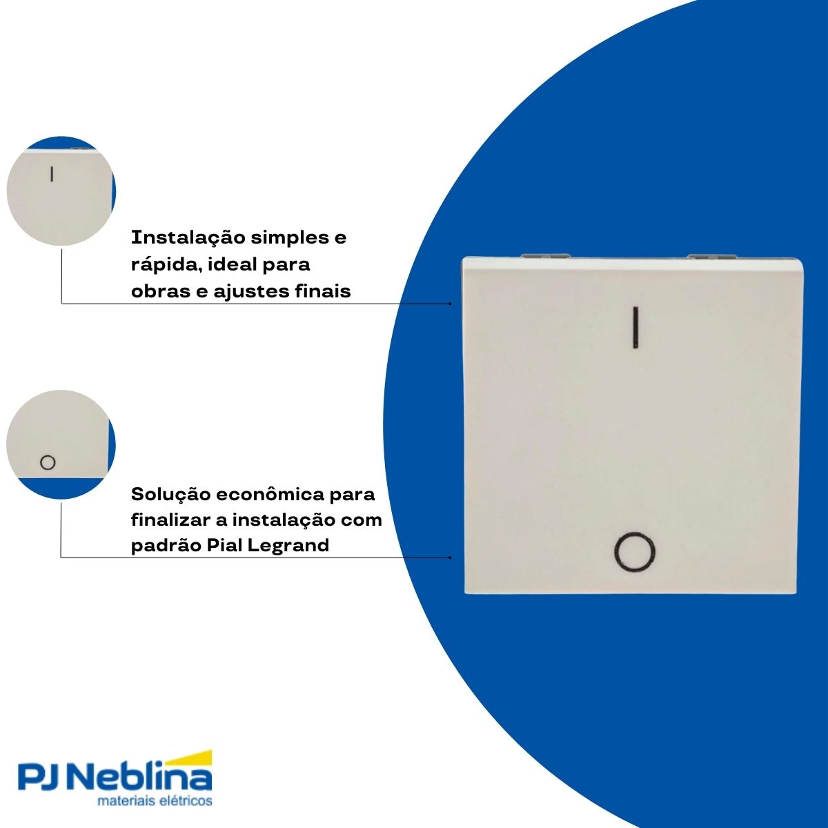 Modulo Interruptor Bipolar Simples 2 Mod 25a 250v Bc Pialplu