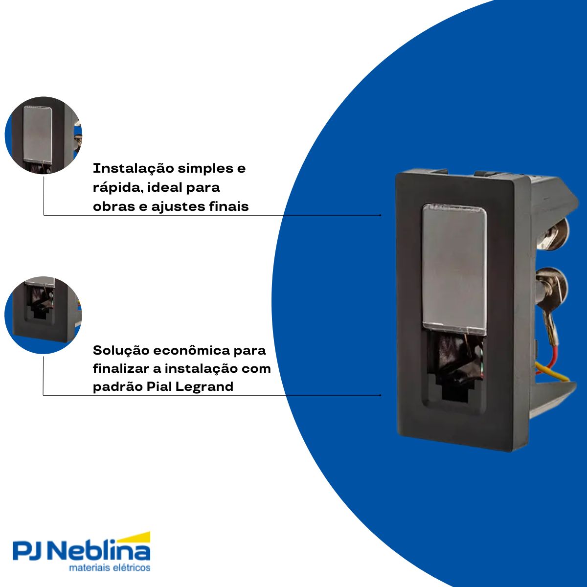 Modulo Tomada Telefone Rj11 (4 Fios) 1 Mod Pt Pialplus+