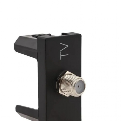 Módulo Tomada Antena TV Coaxial Preto - Pialplus+