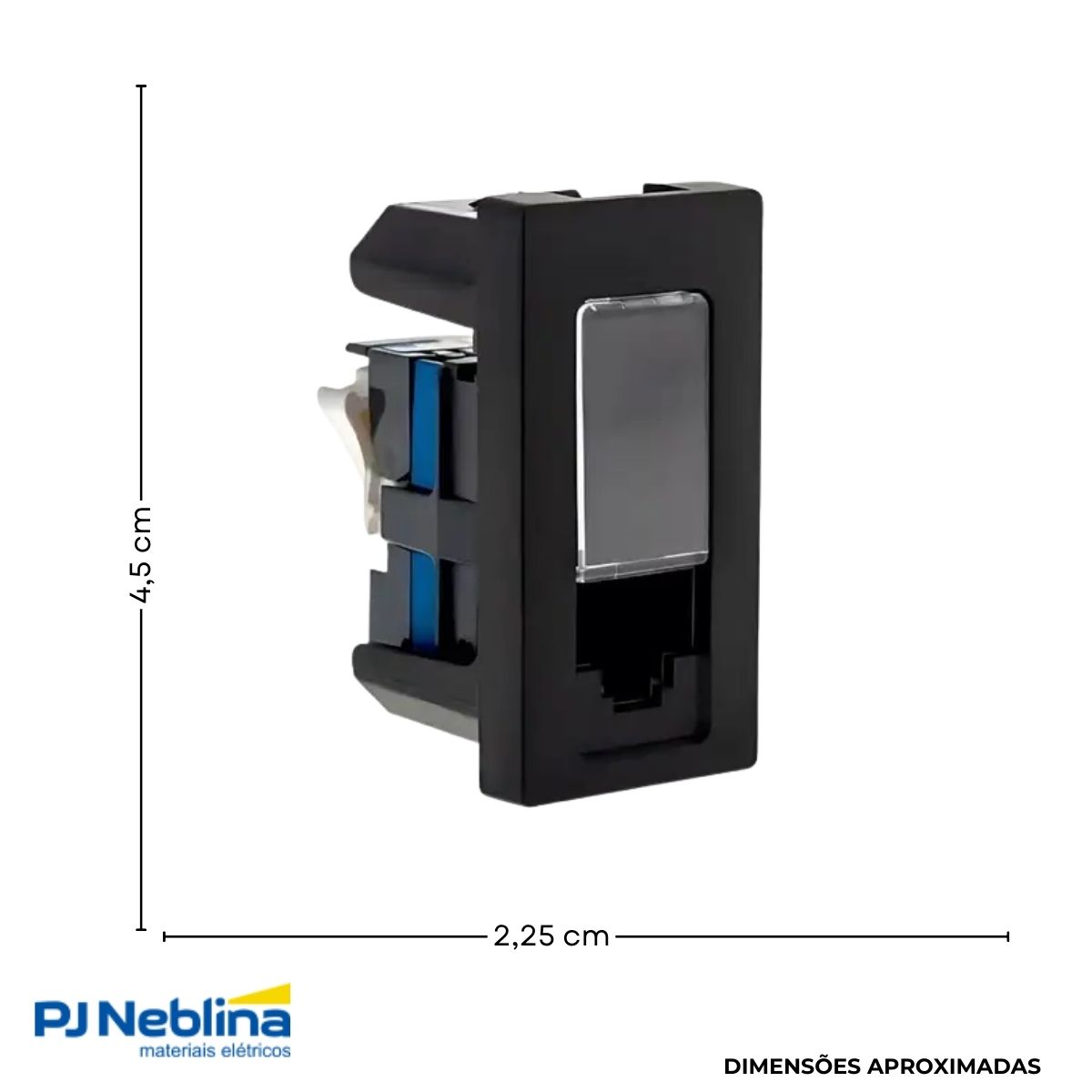 Modulo Tomada Rede Rj45 Cat5e (8 Fios) 1 Mod Pt Pialplus+
