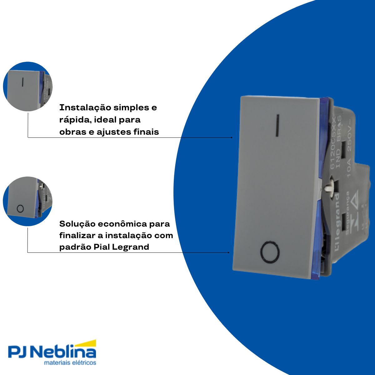 Modulo Interruptor Bipolar Simples 1 Mod 10a 250v Cz Pialplu