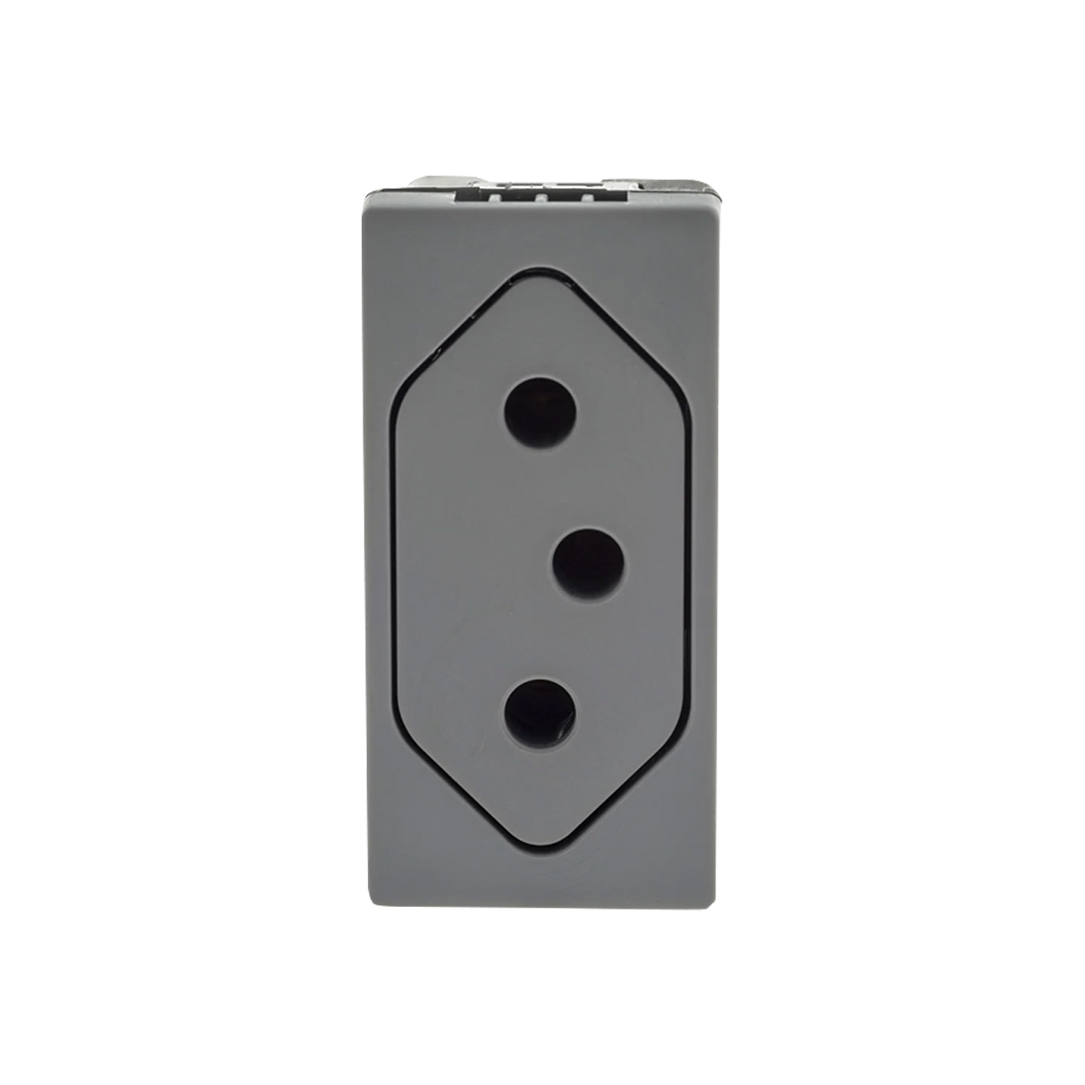 Módulo Tomada 2P+T Fundo Móvel 1 Módulo 10A 250V Cinza Pialplus+ - Pial