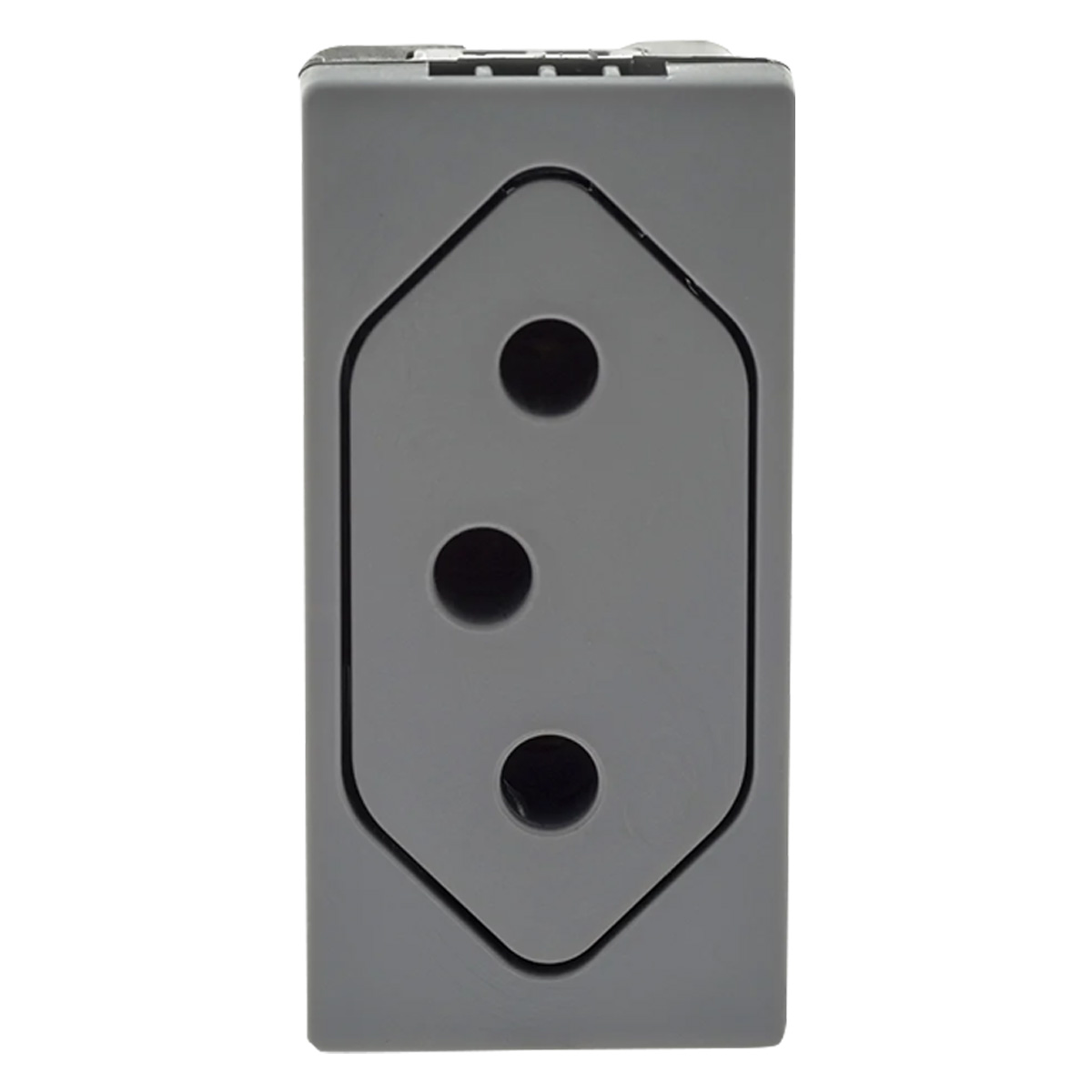 Módulo Tomada 2P+T Fundo Móvel 1 Módulo 10A 250V Cinza Pialplus+ - Pial