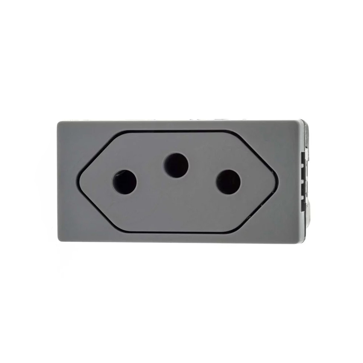 Módulo Tomada 2P+T Fundo Móvel 1 Módulo 10A 250V Cinza Pialplus+ - Pial