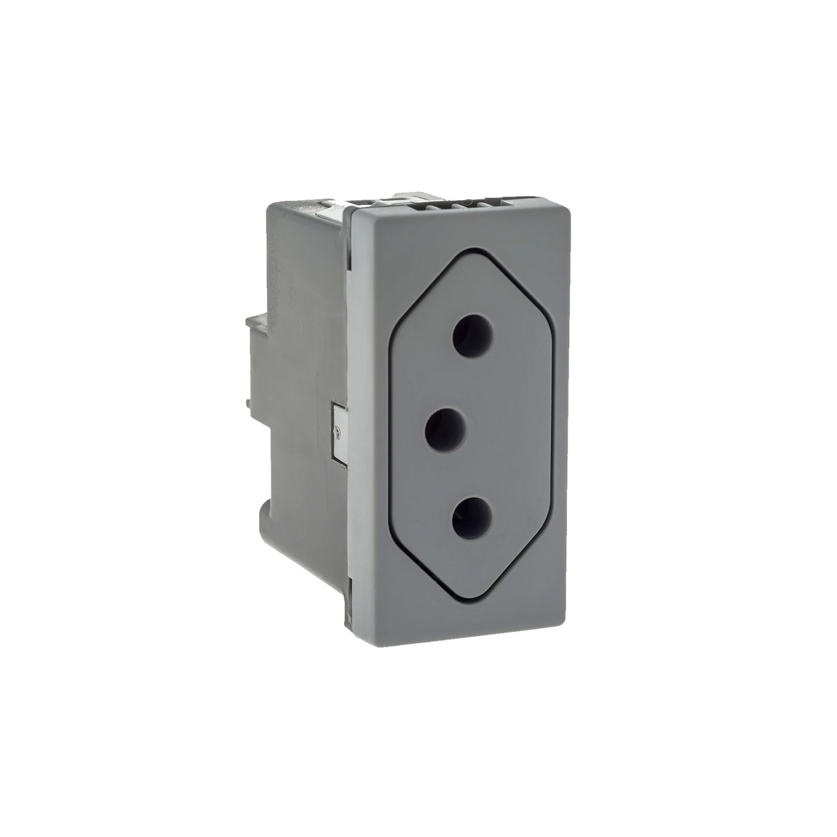 Módulo Tomada 2P+T Fundo Móvel 1 Módulo 10A 250V Cinza Pialplus+ - Pial