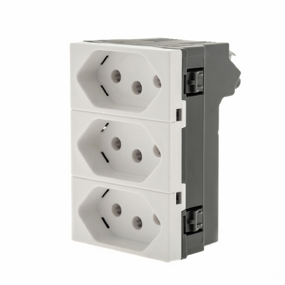 Módulo Tomada Triplex 10A Branco - Pialplus+