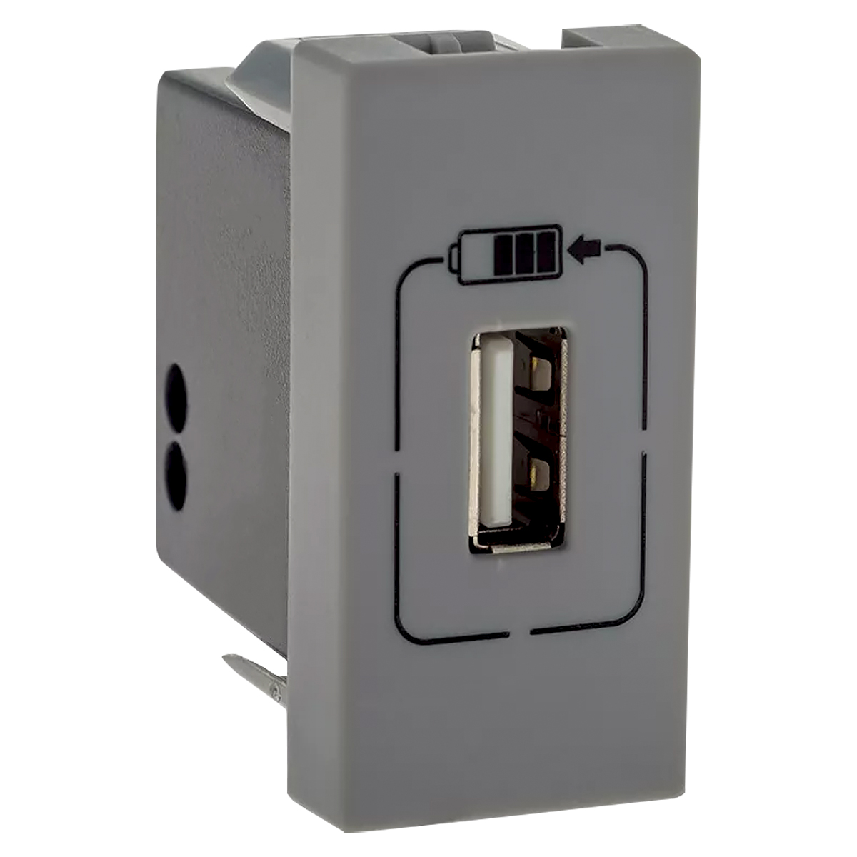 Módulo Tomada Carregador 1 Entrada Usb 1,1A Bivolt Pialplus+ Cinza 1 Módulo - Pial