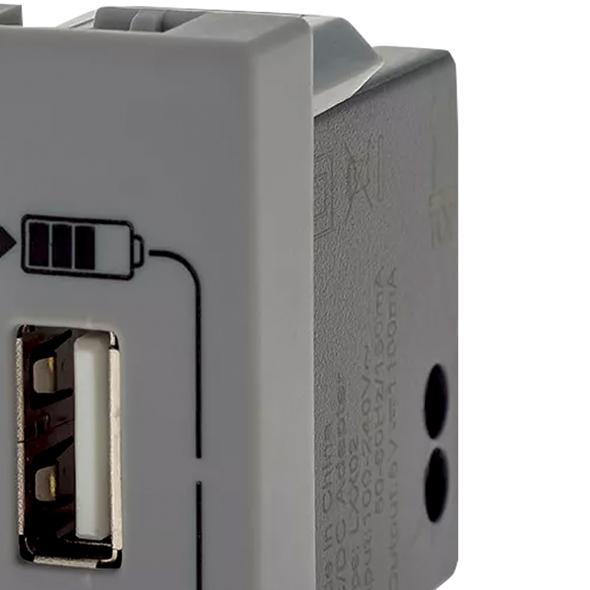 Módulo Tomada Carregador 1 Entrada Usb 1,1A Bivolt Pialplus+ Cinza 1 Módulo - Pial