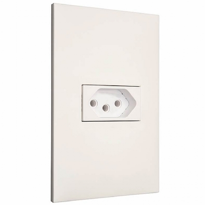 Conjunto Tomada Com Placa 2P+T 10A Branco - Pial