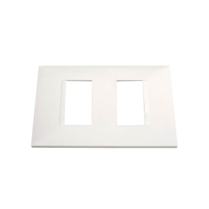 Placa Acabamento 2 Postos Separados Horizontal 4x2 Branco - Pialplus+