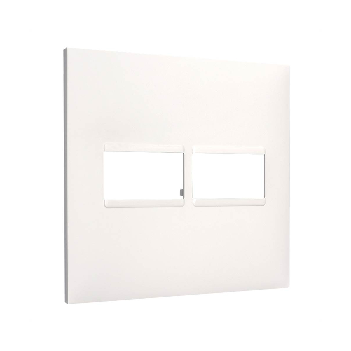 Placa Acabamento 2 Postos Horizontal 4x4 Branco - Pialplus+
