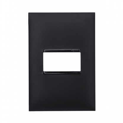 Placa Acabamento 1 Posto Horizontal 4x2 Preto - Pialplus+