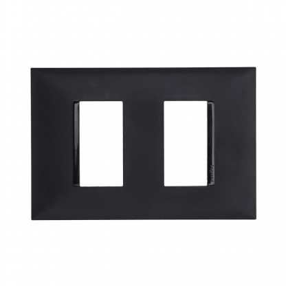 Placa Acabamento 2 Postos Separados Horizontal 4x2 Preto - Pialplus+