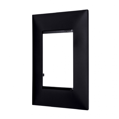 Placa Acabamento 3 Postos Horizontal 4x2 Preto - Pialplus+