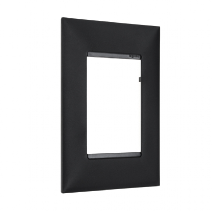 Placa Acabamento 3 Postos Horizontal 4x2 Preto - Pialplus+