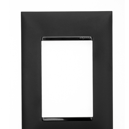 Placa Acabamento 3 Postos Horizontal 4x2 Preto - Pialplus+