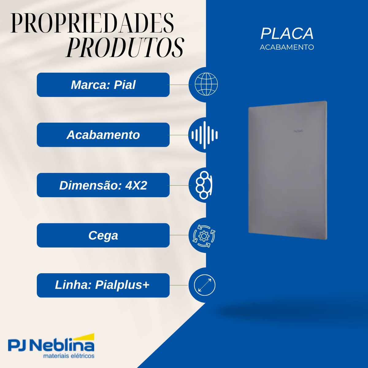 Placa Acabamento 4x2 Cega Cz Pialplus+