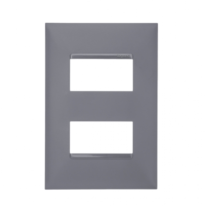 Placa Acabamento 2 Postos Separados Horizontal 4x2 Cinza - Pialplus+