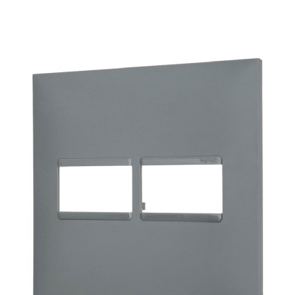 Placa Acabamento 2 Postos Horizontal 4x4 Cinza - Pialplus+
