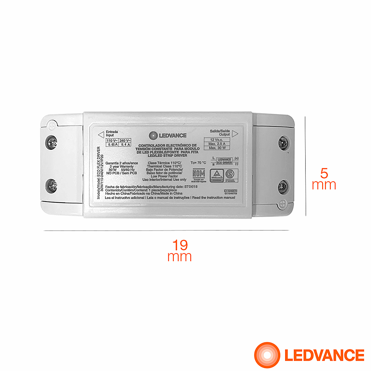 Driver Para Fita Led 30W Bivolt Ip20 - Osram/Ledvance