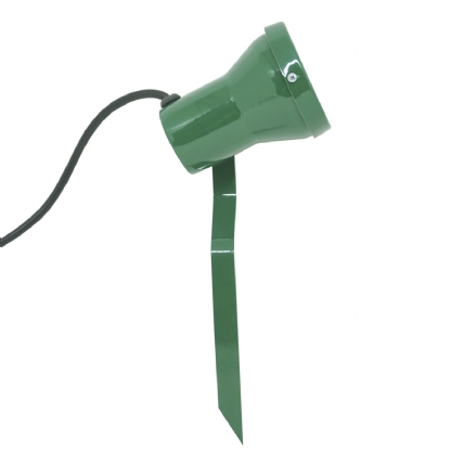 Luminária Espeto Jardim Redondo Verde Para Lâmpada Mr16 Gu10 Difusor Vidro Transparente - Fm Lustre