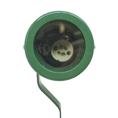 Luminária Espeto Jardim Redondo Verde Para Lâmpada Mr16 Gu10 Difusor Vidro Transparente - Fm Lustre