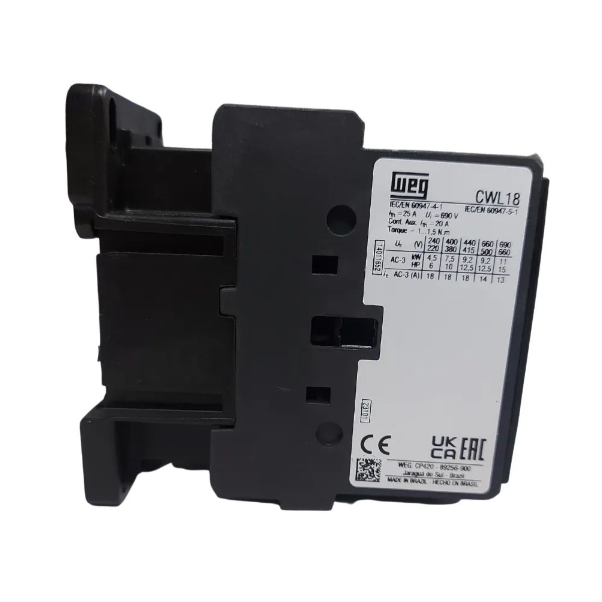 Contator Potencia Tripolar 18A 220V 1Na 50/60Hz - Weg