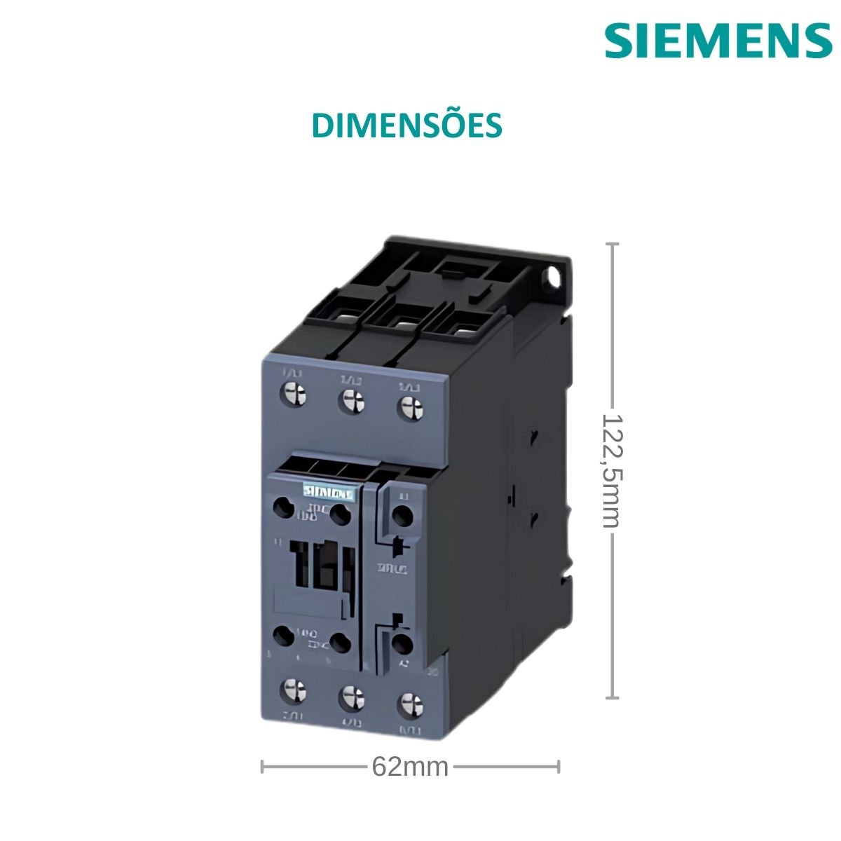 Contator Potência Tripolar 40A 110V 1Na+1Nf 50/60Hz 3RT20351AG20 - Siemens